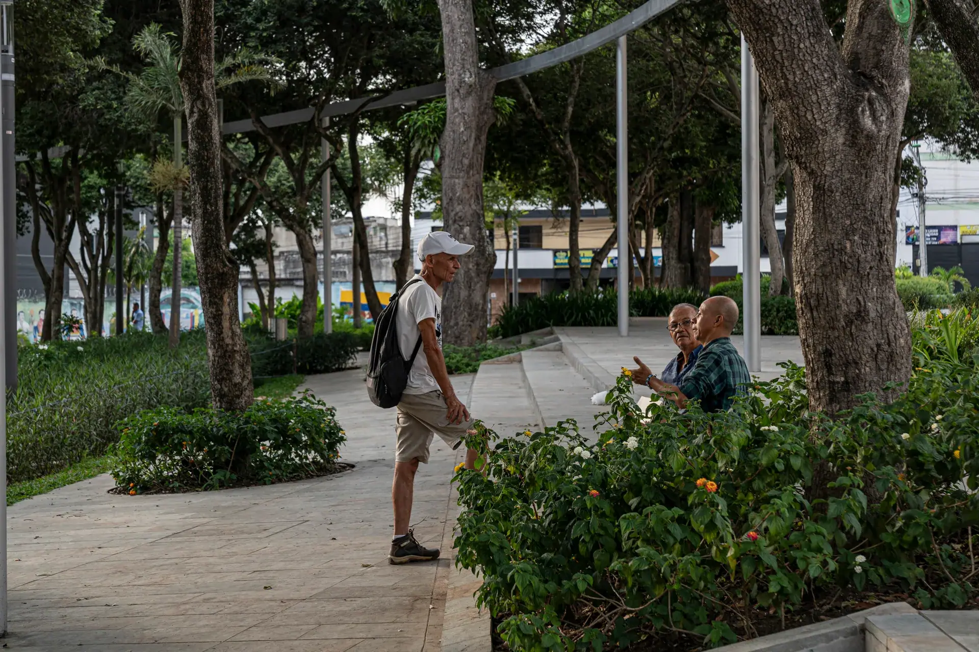 Detalle del diseño de pisos y zonas de drenaje sostenible de la plaza Centenario.
